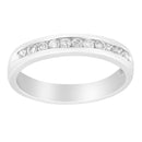 18K White Gold 1/4 Cttw Channel Set Brilliant Round-Cut Diamond Classic 11 Stone Wedding Band Ring (E-F Color, I1-I2 Clarity) - Size 5-1