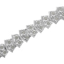 .925 Sterling Silver 1.0 cttw Diamond "Arrow" Shape Tennis Link Bracelet (I-J Color, I3 Clarity) -7.25"-4