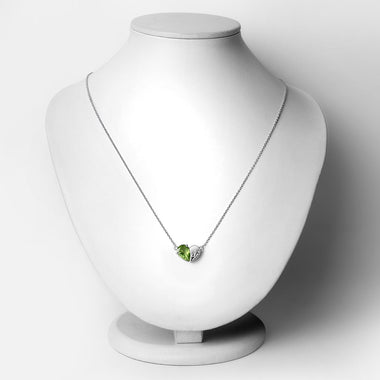 1.35 Carat Genuine Peridot .925 Sterling Silver Pendant - 0
