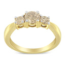 10K Yellow Gold Three Stone Diamond Band Ring (1.00 cttw, J-K Color, I2-I3 Clarity)-3