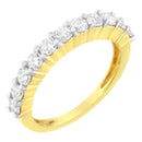 IGI Certified 1.0 Cttw Diamond 10K Yellow Gold Prong Set Fluted Band Style Wedding Ring (J-K Color, I1-I2 Clarity) - Size 7-2