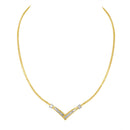 10K Yellow and White Gold 1/2 Cttw Princess Cut Diamond Channel-Set â€œVâ€ Shape 18" Franco Chain Necklace (H-I Color, SI2-I1 Clarity)-3