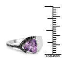 1.55 Carat Genuine Amethyst and Black Diamond .925 Sterling Silver Ring-3