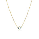 14k Yellow Gold 17 inch Necklace with Round Blue Topaz-2