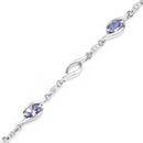 1.30 Carat Genuine Tanzanite and White Topaz .925 Sterling Silver Bracelet-4