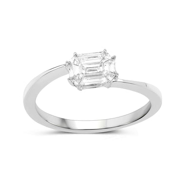 0.33 Carat Genuine White Diamond 18K White Gold Ring (F-G Color, VVS-VS Clarity) - 0