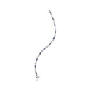 10K White Gold 5x4mm Oval Sapphire Gemstone and 1/10 Cttw Diamond Prong Set "X" Link Bracelet - Size 7" (H-I Color, SI1-SI2 Clarity)-4