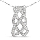 0.54 Carat Genuine White Diamond .925 Sterling Silver Pendant-1