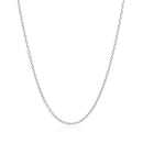 18k White Gold Round Cable Chain 1.5mm-2