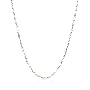 18k White Gold Round Cable Chain 1.5mm - 0