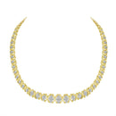 10K Yellow Gold 4 cttw Brilliant Round-Cut Diamond Graduating Riviera Statement Necklace (H-I Color, I2-I3 Clarity)-2