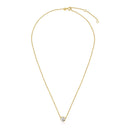 14k Yellow Gold 17 inch Necklace with Round White Topaz-4