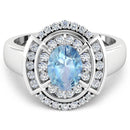1.57 Carat Genuine Aquamarine and White Diamond 14K White Gold Ring-3