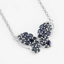 3.83 Carat Genuine Blue Sapphire and White Zircon .925 Sterling Silver Pendant-4