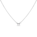 14K White Gold 1/4 Cttw Lab Grown Oval Solitaire Diamond East West 18" Pendant Necklace (G-H Color, VS2-SI1 Clarity)-1