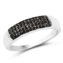 0.22 Carat Genuine Black Diamond .925 Sterling Silver Ring-1