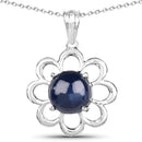 4.65 Carat Genuine Blue Sapphire .925 Sterling Silver Pendant-1