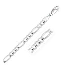 6.0mm 14k White Gold Solid Figaro Bracelet-1