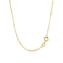 14k Yellow Gold 17 inch Necklace with Round Blue Topaz-3