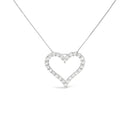 .925 Sterling Silver 2.0 Cttw Diamond Open Heart 18" Pendant Necklace (I-J Color, I2-I3 Clarity)-1