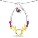 0.18 Carat Genuine Ruby .925 Sterling Silver Pendant-1