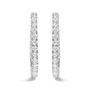 14K White Gold 5.00 Cttw Lab Grown Diamond Inside Out Hoop Earrings (F-G Color, VS1-VS2 Clarity)-1