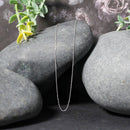 14k White Gold Diamond Cut Cable Link Chain 0.7mm-4