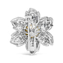 18K White Gold 2 3/4 Cttw Diamond and 12.5 MM Cultured Freshwater Pearl Floral Brooch Pin (G-H Color, VS1-VS2 Clarity)-4