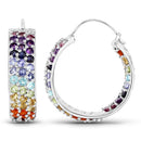 8.79 Carat Genuine Multi Stones .925 Sterling Silver Earrings-2