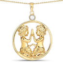 0.45 Carat Genuine Pearl .925 Sterling Silver Pendant-1