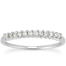 14k White Gold Raised Shared Prong Diamond Wedding Ring Band-1
