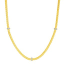 Woven Rope Necklace with Diamond Accents in 14k Yellow Gold-1