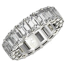 Emerald Cut Lab Grown Diamond Eternity Ring in 14k White Gold (8 cttw FG/VS2)-1