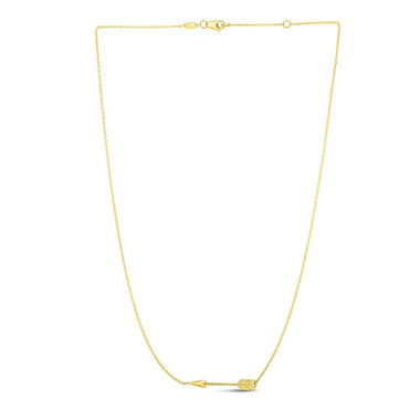 14k Yellow Gold Chain Necklace with Horizontal Arrow Pendant - 0