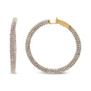 18K Rose Gold 6.90 Cttw Pave Set Diamond Inside Out Eternity Hoop Earrings (F-G Color, VS1-VS2 Clarity)-1