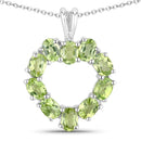 1.70 Carat Genuine Peridot .925 Sterling Silver Pendant-1