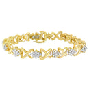 10k Yellow Gold Plated .925 Sterling Silver 2.00 Cttw Round-Cut Diamond Link 7" Bracelet (H-I Color, I2-I3 Clarity)-1
