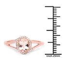 0.78 Carat Genuine Morganite and White Diamond 14K Rose Gold Ring-3