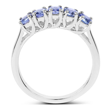 0.95 Carat Genuine Tanzanite .925 Sterling Silver Ring - 0