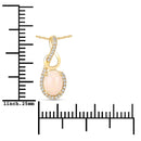 0.56 Carat Genuine Ethiopian Opal and White Diamond 14K Yellow Gold Pendant-2