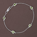 1.75 Carat Genuine Peridot .925 Sterling Silver Bracelet-4