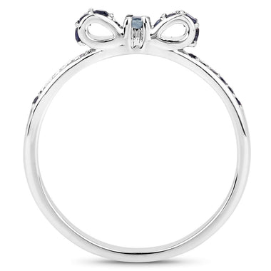 0.31 Carat Genuine Blue Sapphire 14K White Gold Ring - 0