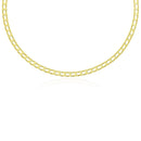 14k Yellow Gold Men's Necklace with Track Design Links-3