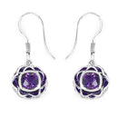 1.50 Carat Genuine Amethyst .925 Sterling Silver Earrings-1