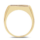 14K Yellow Gold Plated 0.25 Carat Genuine Blue Diamond .925 Sterling Silver Ring-2