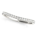 14k White Gold Pave Setting Style Curved Wedding Band (1/10 cttw)-1