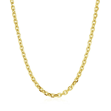 3.1mm 14k Yellow Gold Diamond Cut Cable Link Chain - 0