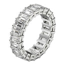 Emerald Cut Lab Grown Diamond Eternity Ring in 14k White Gold (4 cttw FG/VS2)-4