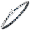 7.48 Carat Genuine Blue Sapphire 14K White Gold Bracelet-1