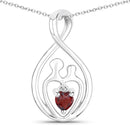 0.14 Carat Genuine Garnet .925 Sterling Silver Pendant-1